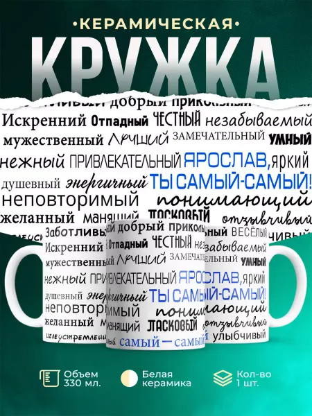 MADE_WITH_LOVE Кружка с именем Комплименты Ярославу