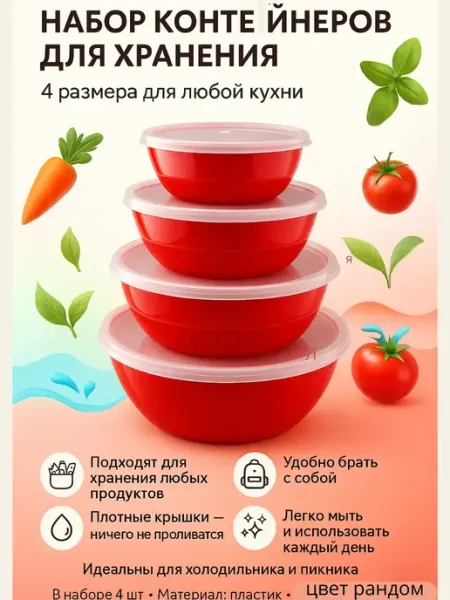 Amonie2 Набор контейнеров для еды с крышкой