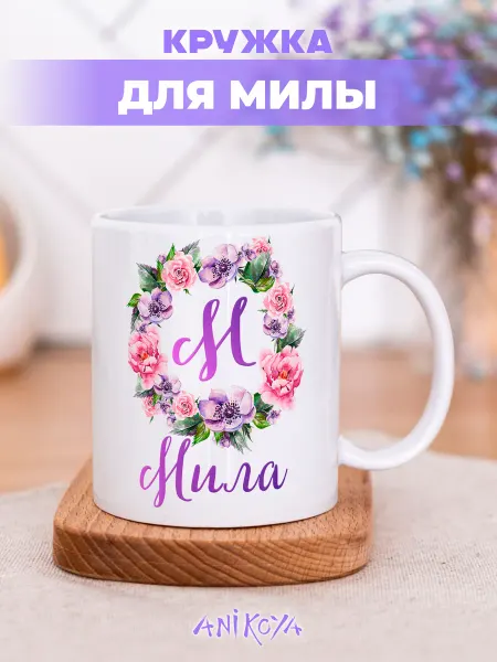 AniKoya Кружка с принтом Мила именная