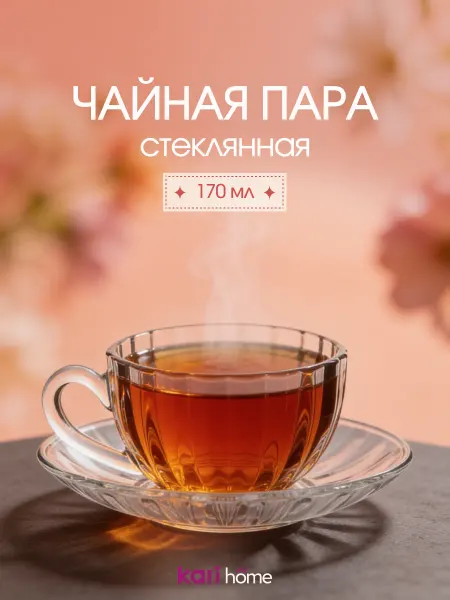 Kari home Чашка с блюдцем чайная пара подарочная