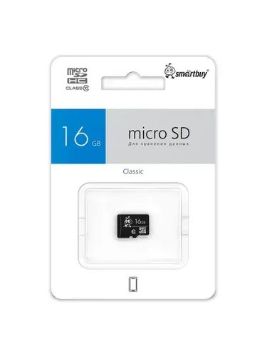 Карта памяти MicroSDHC 16 Gb SmartBuy class 10 LE (SB16GBSDCL10-00LE), без адаптера