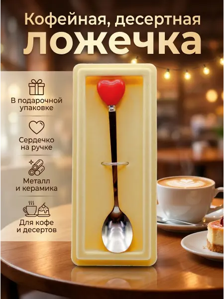 Lemilla Ложка кофейная Красное сердце в подарочной упаковке