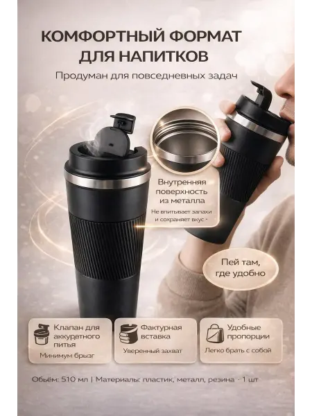 LIVME Автомобильная термокружка для кофе