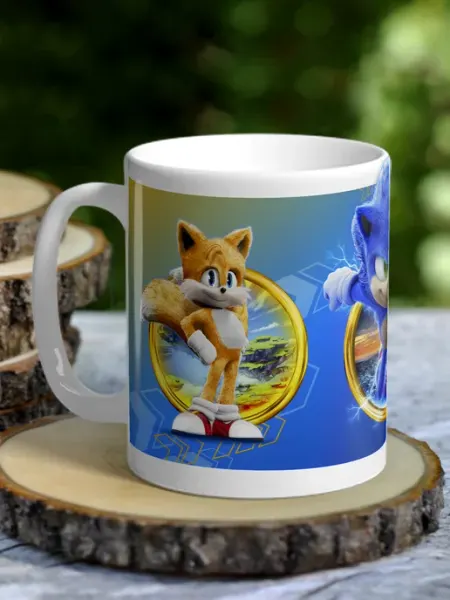 NewТон Кружка для чая или кофе - Соник - Sonic - Наклз