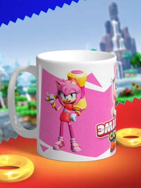 NewТон Кружка для чая или кофе - Соник - Sonic - Эми Роуз