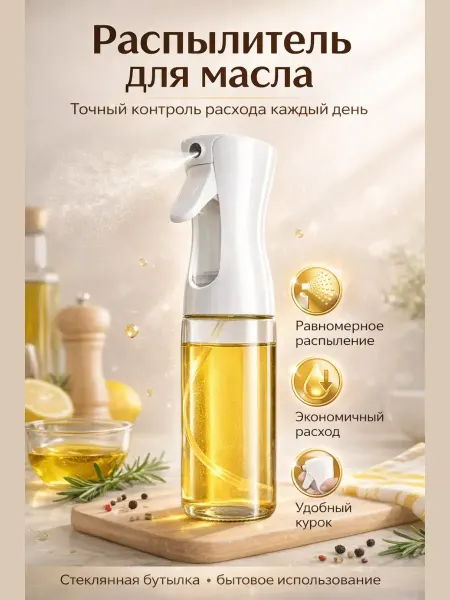 RIZATE Ручной распылитель дозатор для пищевых масел, уксуса, соусов