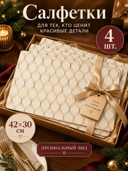 АлКри Салфетки на стол под тарелки пластиковые плейсматы