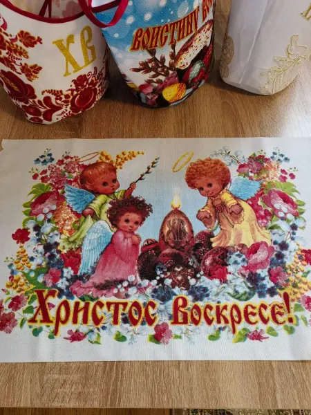 Рушник пасхальный салфетка детские ангелочки