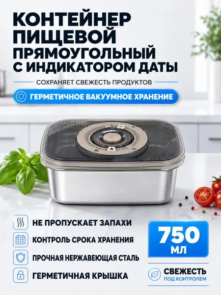 НМВ1 Контейнер пищевой с вакуумной крышкой и с индикатором даты