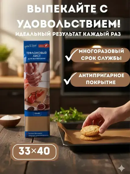 ВПВ Тефлоновый лист для выпекания, унив