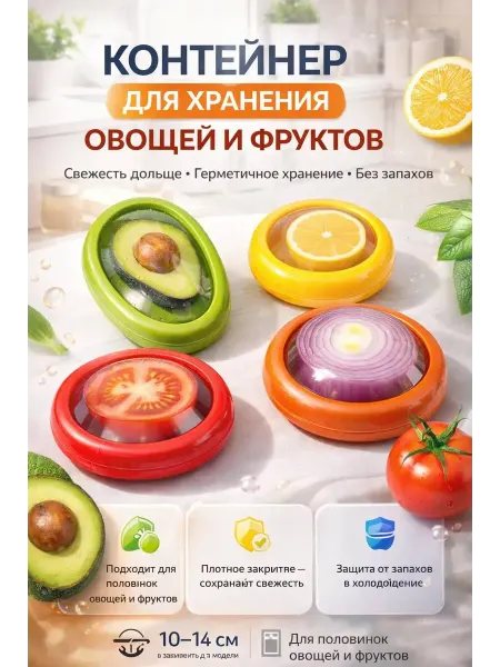 Ай Контейнер для хранение овощей в холодильник с крышкой 4 шт