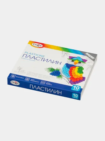 Пластилин Гамма "Классический", 10 цветов, 200 г, со стеком, картон 281032