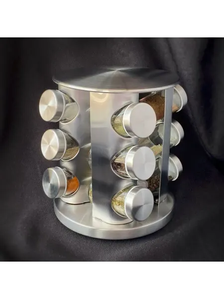 Стильный набор контейнеров для специй на подставке