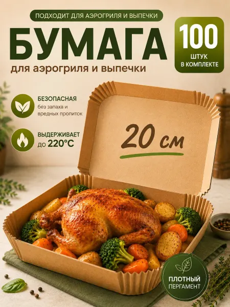 Пергаментная форма для аэрогриля 100 штук
