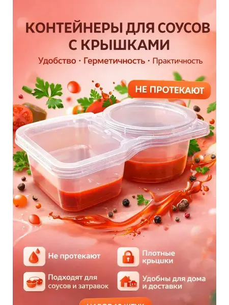 ЯРЬ Соусники набор 10 штук с крышкой