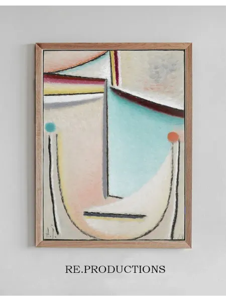 Re.productions Постер Abstract Head,Pink-Light Blue - Alexej von Jawlensky