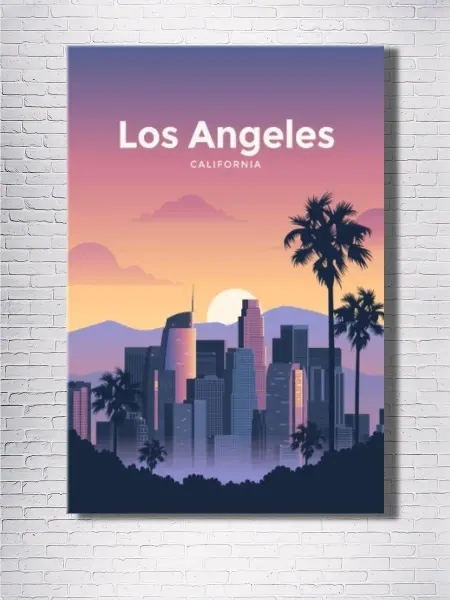 Classic Art Картина на холсте Travel poster Los Angeles 20х30
