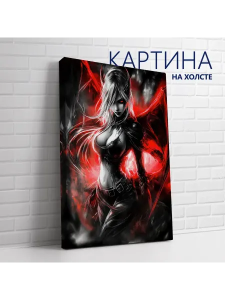 Las pinturas Картина на холсте Дарк фэнтези. Демон суккуб 20х30 см