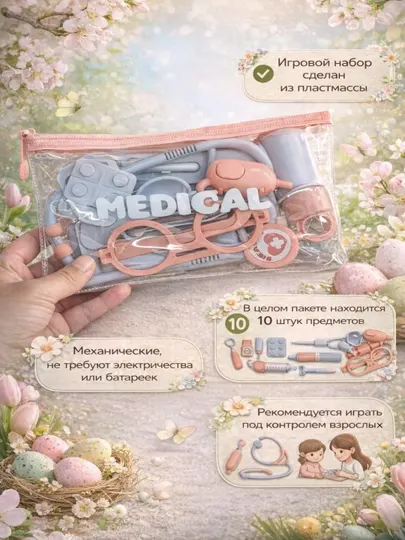Детский игровой набор Medical Equipment, 10 предметов, 3+