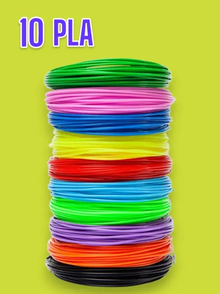 Пластик для 3д ручки стержни 3d PLA 10 цв