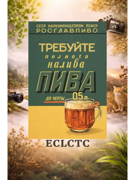 ECLTC Постер "Требуйте налива пива", формат А3, глянц 42х29.7см