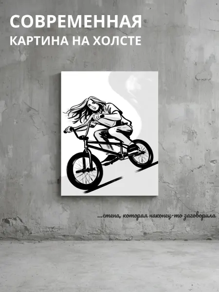 DZiVA Картина на холсте Человек на велосипеде 50x70 см