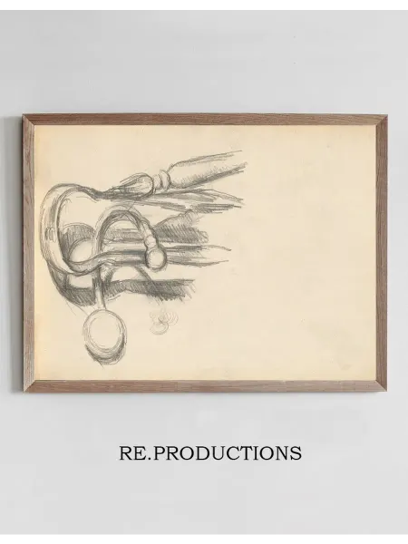 Re.productions Постер Fireplace Tongs and Poker - Paul Cézanne