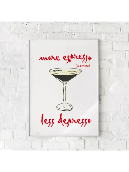 Ежедельник Постер на стену надпись More espresso less depresso