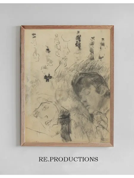 Re.productions Постер Ensors slapende zuster en figuren - James Ensor