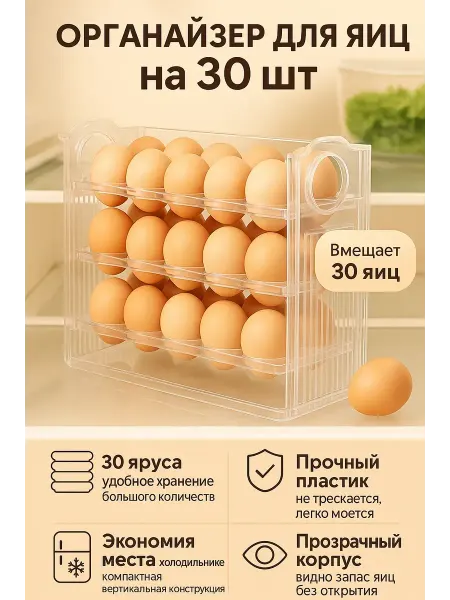 IWBMHL Подставка для яиц 30 шт трёхъярусный контейнер в холодильник