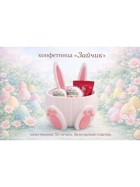 Teplo_dereva_decor Конфетница "Пасхальный зайчик"