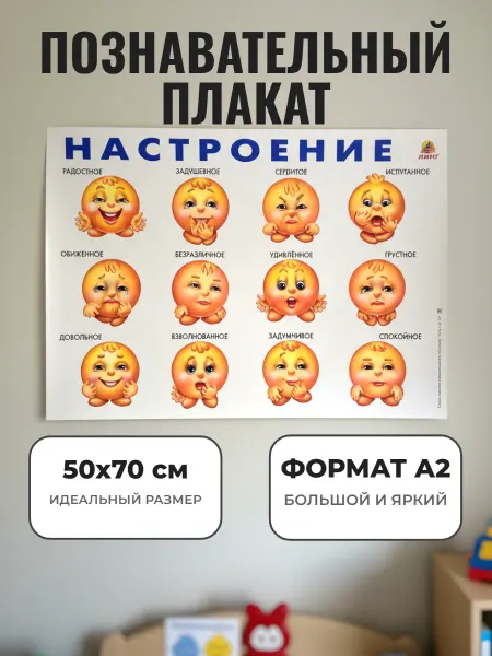 ЛИНГ Развивающий плакат А2. Настроение