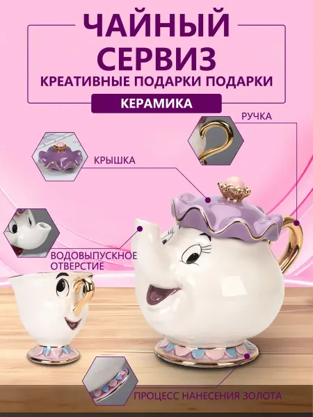 Чайный сервиз "Красавица и чудовище", Заварочный чайник