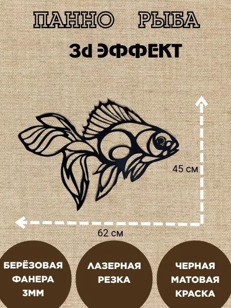 ИЗДЕЛИЕ S Панно из фанеры РЫБА