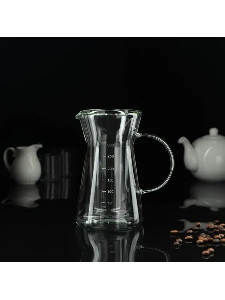 Стеклянный кофейник с мерной шкалой 300 мл