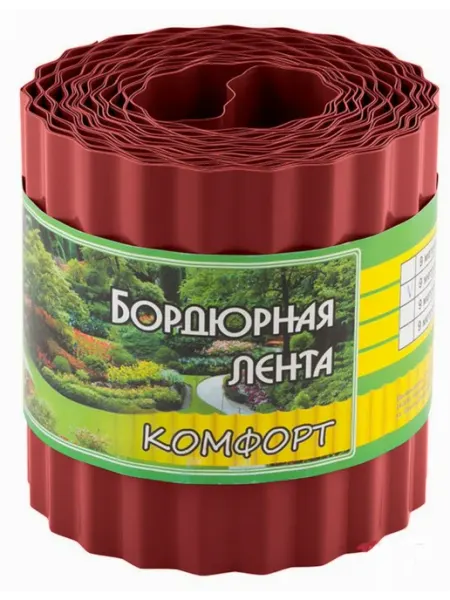 PARK Бордюр садовый Парк из пластика, красный, 9м, 10см