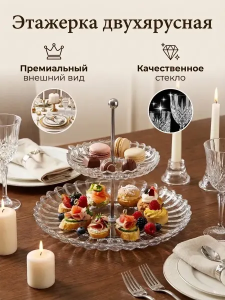 Этажерка двухъярусная конфетница