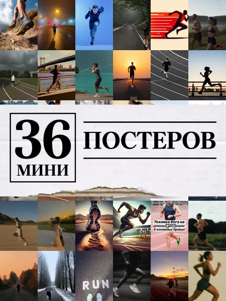 1-й Стикер Минипостеры 54 шт бег