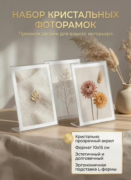 Фоторамки настольные 10х15 комплект 3шт