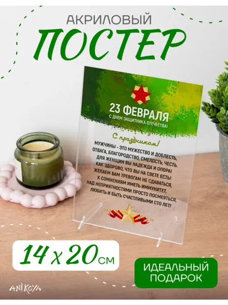 AniKoya Акриловый постер открытка на 23 февраля