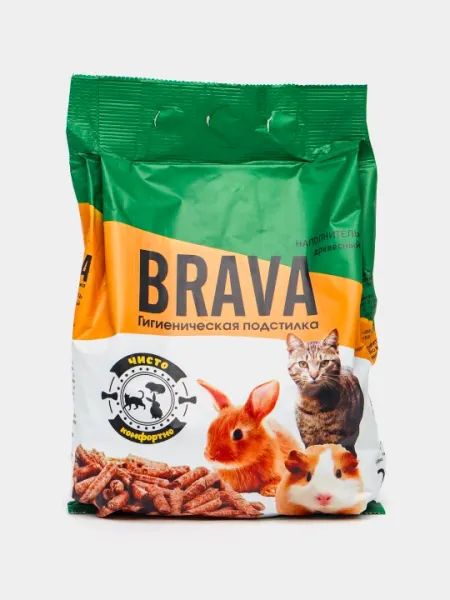 Наполнитель "Brava" гигиенический, комкающийся, натуральный бентонит, 10 мешков по 2 кг