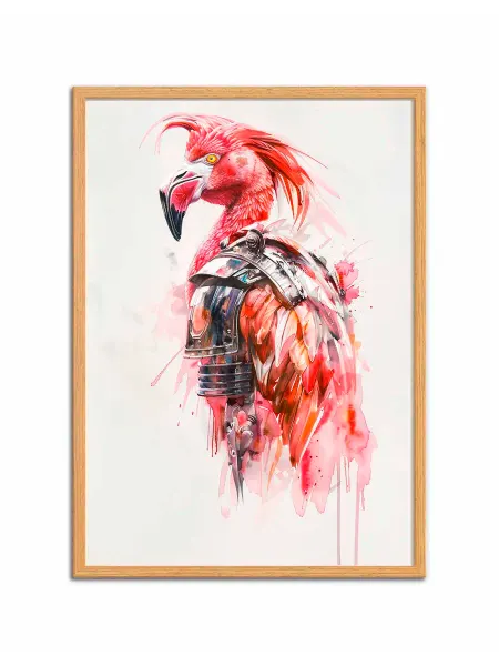 Птица фламинго Гладиатор 3 Плакат 30x42см