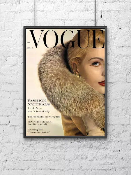 Poster Mall Постер на стену Ретро обложка журнала Vogue USA 30х40