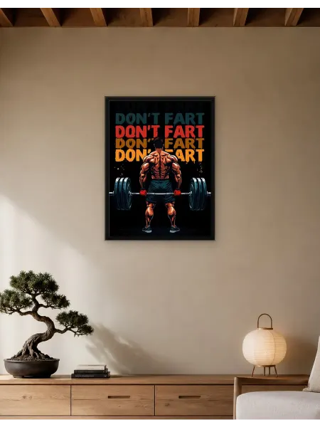 Postersbase Постер Не пукай Смешно Становая тяга Фитнес Тренировка 50x70