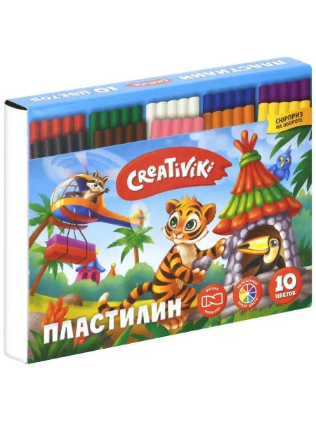КанцИзобилие Пластилин Creativiki 10 цветов