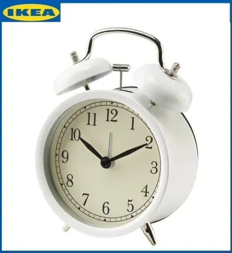 Будильник IKEA DEKAD,10 см. Часы настольные ИКЕА ДЭКАД белый.