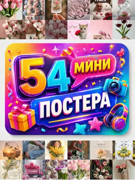 У Денчика Минипостеры 54 шт Эстетика 8 марта