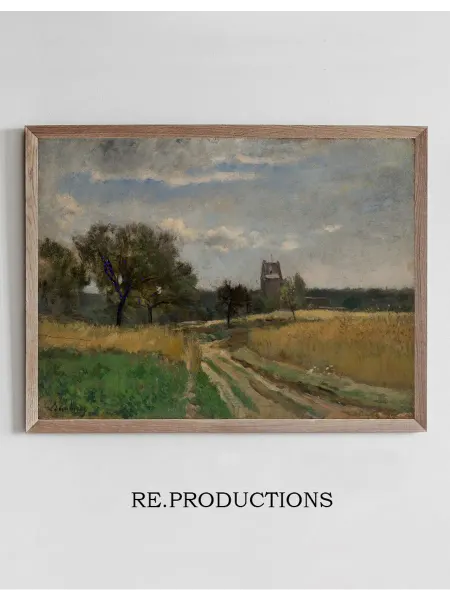 Re.productions Постер Landscape along a - Charles François Daubigny