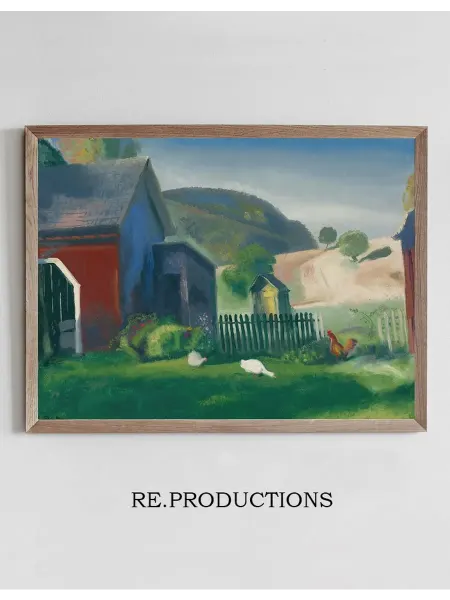 Re.productions Постер Barnyard And Chickens - George Wesley Bellows