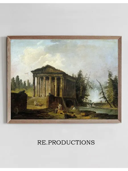 Re.productions Постер Le Temple antique - Hubert Robert